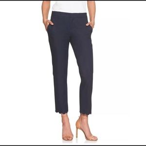 Banana Republic Womens Pants Slacks Navy Blue Avery Scallop Hem Ankle Size 14